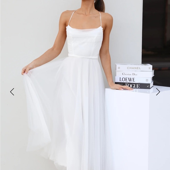 Hello Molly Signal My Way Tulle MIDI Dress White - Picture 2 of 4